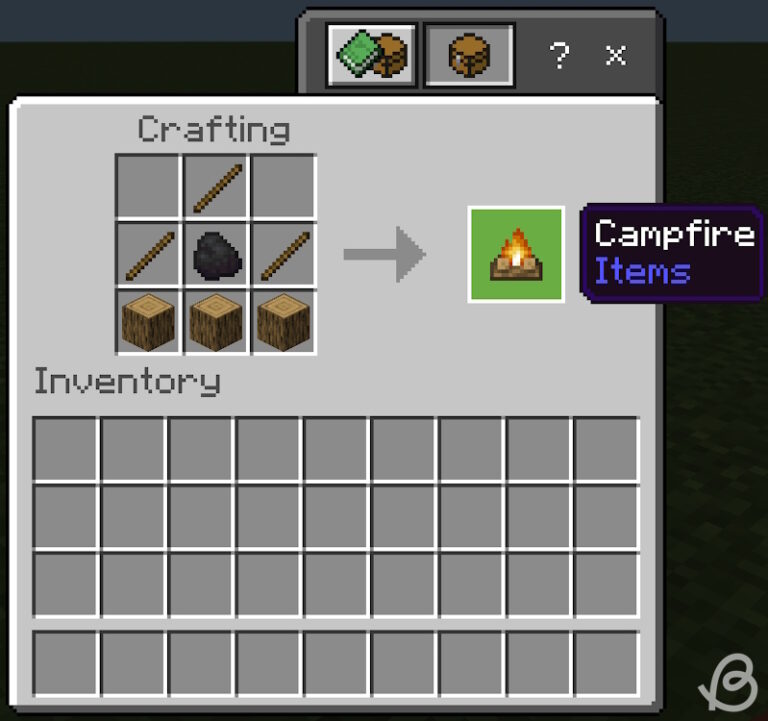 campfire minecraft recipe