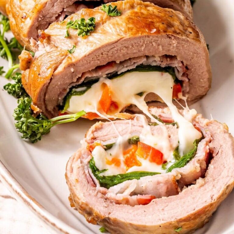 stuffed pork loin recipe -cheese